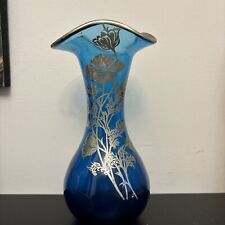 silver glass blue vase for sale  Smithtown