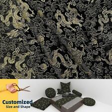 Brocado quimono de seda sintética preto dragão dourado capa de almofada/corredor Bc122*  comprar usado  Enviando para Brazil