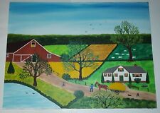 Naif farm painting d'occasion  Expédié en Belgium