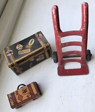 Vintage Marx Depot Trunk Suitcase Hand Truck Cart Dolly, used for sale  Shipping to South Africa