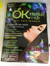 OK herbal hair dye dark brown color care shampoo natural butterfly pea, ginseng segunda mano  Embacar hacia Argentina