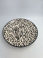 Mary Rose Young Designed Large Ceramic Shallow Bowl Charger Black Zebra Stripe for sale  CORBY