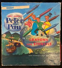 Vintage WDP Transogram Walt Disney's PETER PAN Art Box Crayons & Stencils 1953 for sale  Shipping to South Africa