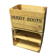 Wellie Boot Rack & Shoe Rack - Rustic Wooden Storage Box -  Muddy Boots for sale  Shipping to South Africa