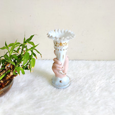 Vaso de flores vintage esmaltado branco bege em forma de mão marca Pontil GV111, usado comprar usado  Enviando para Brazil