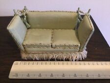 Doll's house miniature setee sofa artisan made with corner tassel cords for sale  COLEFORD