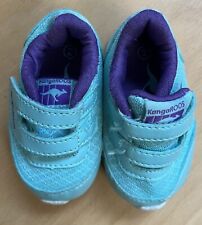 Tênis Kangaroos Baby Shoes Aqua & Roxo Gancho e Laço Tamanho 2 ADORÁVEL EXCELENTE ESTADO USADO, usado comprar usado  Enviando para Brazil