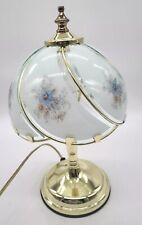 Used, Vintage Touch Lamp 15” Glass Panels Brass Tone Base White Floral. Tested & Works for sale  Shipping to South Africa