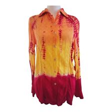 Camisa feminina Cia Maritima tamanho S linho/viscose tie-dye ilha tropical botão para cima comprar usado  Enviando para Brazil