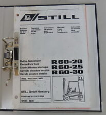 Istruzioni per l'uso Still carrello elevatore elettrico R 60 - 20 / 25 / 30 stand 02/1998 usato  Spedire a Italy