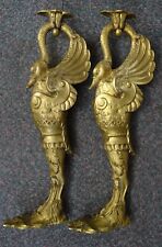 Antiguo Bronce Francés Cisne Adorno Muebles Pedimento Decoración Salvamento 15" T. segunda mano  Embacar hacia Argentina