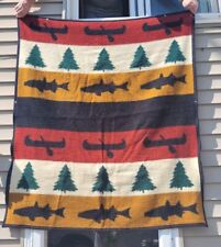 Used, Vintage Biederlack Northwoods Blanket Snap Poncho Cuddle Wrap Canoe Fishing Lake for sale  Shipping to South Africa