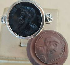  Anillo de sello de ónix tallado estilo romano hecho a mano aspecto antiguo vintage segunda mano  Embacar hacia Argentina