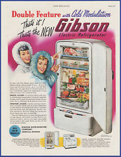 Refrigerador eléctrico GIBSON vintage 1949 electrodoméstico de cocina anuncio impreso década de 1940 segunda mano  Embacar hacia Argentina