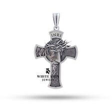 Heilige God Jesus Krone Thrones Kreuz Große Anhänger Oxidierte 925 Silber Gift, usado comprar usado  Enviando para Brazil