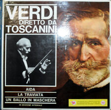 BOX 8 LP G.VERDI DIRETTO DA TOSCANINI " AIDA, LA TRAVIATA, UN BALLO IN MASCHERA", usato usato  Italia