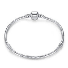 16-22 cm 925 Pulsera de cadena de serpiente de plata Brazalete se adapta a todos los encantos europeos Mujeres, usado segunda mano  Embacar hacia Argentina