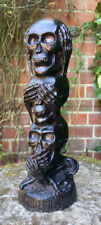 Used, Vintage Solid Heavy Stoneware Skull Tower Bust Statue Pub Mascot / Door Stop for sale  BRISTOL