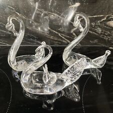 Vintage glass swans for sale  MARKET DRAYTON