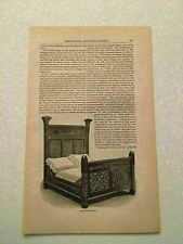 K103) Armário de cama esculpido pendurado madeira Harper's mensal 1878 gravura comprar usado  Enviando para Brazil