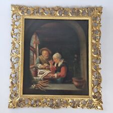 After Frans Van Mieris Oil On Canvas "The Peasant Meal" Pierced Gilt Frame for sale  Shipping to South Africa