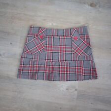 Usado, Mini-saia grunge plissada xadrez vermelha cinza vintage comprar usado  Enviando para Brazil
