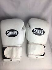Usado, Luvas de boxe Sabas Champion Fight Gear brancas 16 onças kickboxing MMA marcial comprar usado  Enviando para Brazil