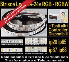 STRISCIA LED 12v - 24v RGB, RGB+W, RGB+CCT Kit da 5/15mt Strip, RGB+Bianco, RGBW usato  Rimini