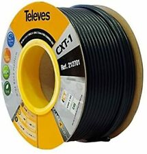 Usado, Televes 212702 - Cable Coaxial Acero-Cobre CXT1, Negro, PVC (Bobina Madera 100 m segunda mano  Embacar hacia Mexico