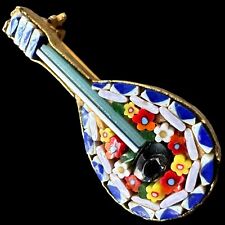 Broche banjo vintage italiano mosaico floral bandolim música marcada Itália 1” comprar usado  Enviando para Brazil