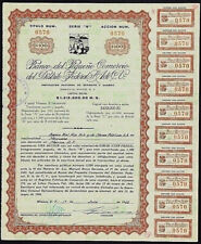 México 1943 Banco Banco Pequeño Comercio Distrito Federal 100 Pesos Cupones Bono, usado segunda mano  Argentina 