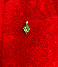 9ct '375' Small Gold Pendant- with 9 Emeralds for sale  Shipping to South Africa