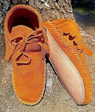 Usado, Mocassins masculinos de camurça macia conhaque tornozelo étnico com cadarço franja sola de couro EUA comprar usado  Enviando para Brazil