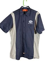 Camisa de trabajo industrial Dickies para hombre talla l de bolsillo manga corta con botones con logotipo azul segunda mano  Embacar hacia Argentina