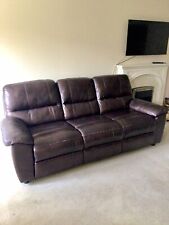 Seater brown leather for sale  BARNET