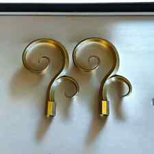 Faux Brass Scroll Finials-Set of Two-Curtain Rod Ends/ Accessories/ Gold Brass  for sale  Shipping to South Africa