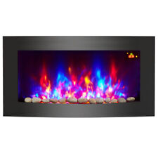 Curved Glass 7 Colour LED Backlit Electric Flame Effect Fireplace 2000W MAX, used for sale  LINCOLN