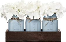 3 peças frasco de pedreiro peça central decoração de mesa fazenda rústica com flores artificiais comprar usado  Enviando para Brazil