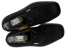 Moreschi Mens Apron Toe Derby Size 9M Black Suede Leather Lace Ups Made in Italy for sale  Shipping to South Africa
