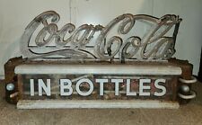 RARE ANTIQUE 1930s NEON COCA COLA IN BOTTLES SIGN NEEDS WORK 27 X 12.5 X 6 for sale  Shipping to South Africa