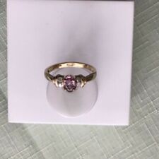 9ct Gold Pink Sapphire and Diamond 5 stone,claw & channel set Ring,size N for sale  SHREWSBURY