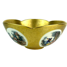 Pickard China Rose & Daisy Gold Encrusted Console Bowl #778 Courting Medallions, used for sale  Shipping to South Africa