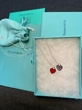 Tiffany & Co. Return to Tiffany Mini Red Double Heart Pendant Silver Necklace for sale  SWADLINCOTE