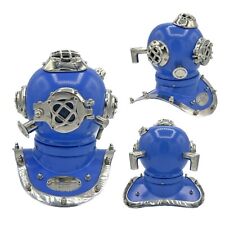 Mini capacete de mergulho 8" mergulhadores mergulho marinho miniatura item exclusivo acabamento azul canela comprar usado  Enviando para Brazil