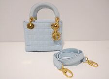Mini bolsa de pano vintage Lady Dior azul celeste/bebê comprar usado  Enviando para Brazil