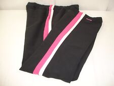 Reebok Damskie US M UK 12 Podszewka Spodnie dresowe Czarne Różowe Białe Paski Joga Run  na sprzedaż  Wysyłka do Poland