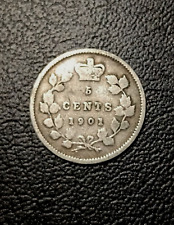 1901 Canada 5 Cent coin - RARE - #D46, usado comprar usado  Enviando para Brazil