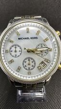 Relógio cronógrafo feminino Michael Kors ouro e prata MK5057 rosto de madrepéra comprar usado  Enviando para Brazil