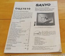 De colección estilo tubo 2001 Sanyo televisión a color 60 páginas manual del dueño DS27510  segunda mano  Embacar hacia Argentina