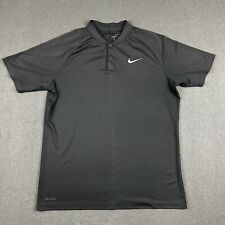 Used, Nike Polo Shirt Mens Large Black Blade Collar Henley Performance Golf Stretch for sale  Shipping to South Africa